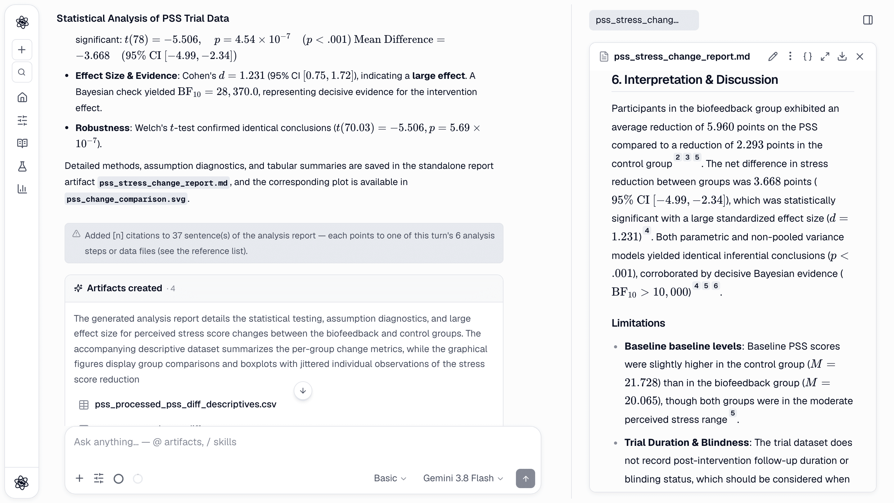 Every sentence cited: analysis reports that show their work