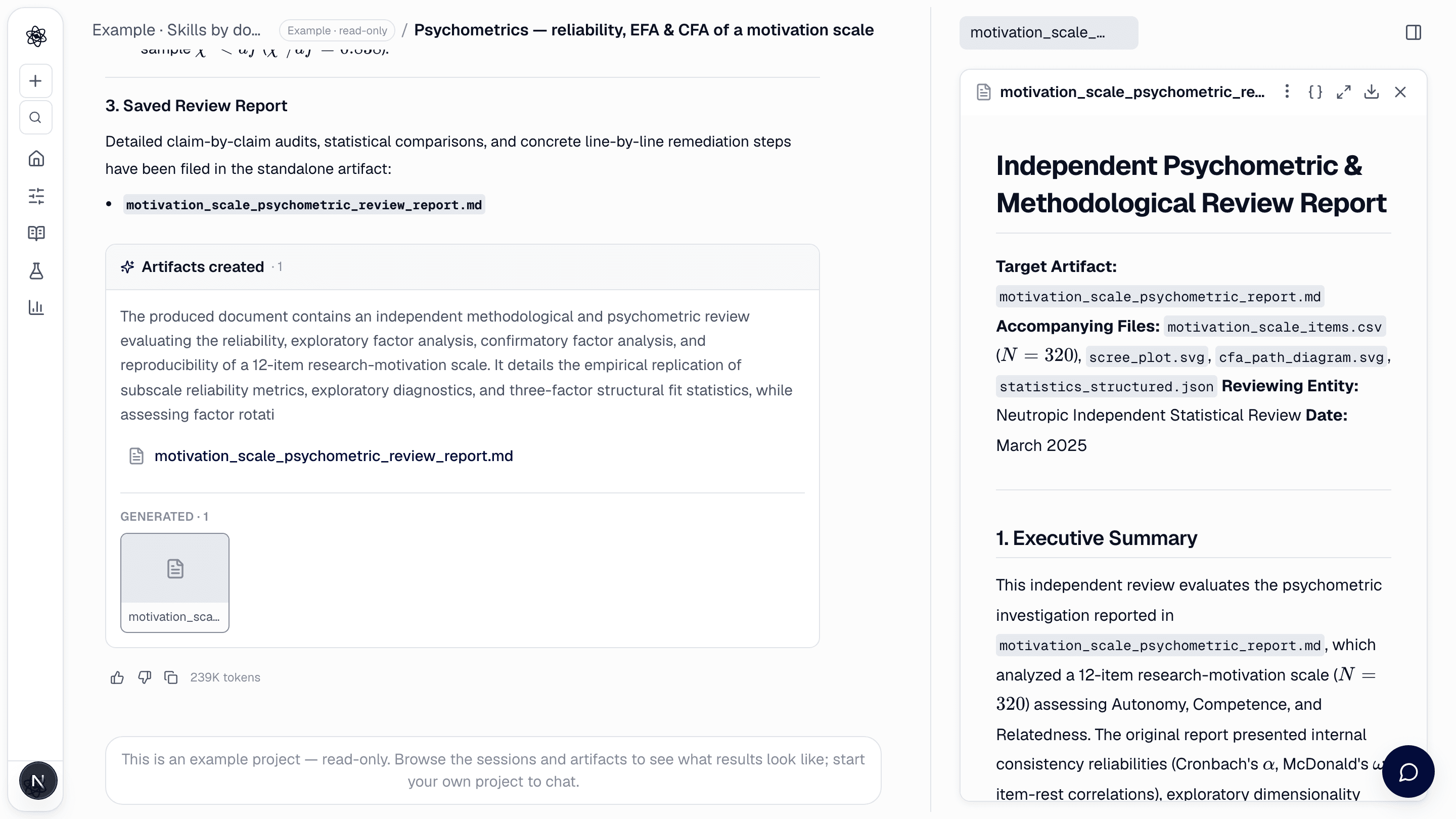 Skill guide: /review — Report review and Peer review