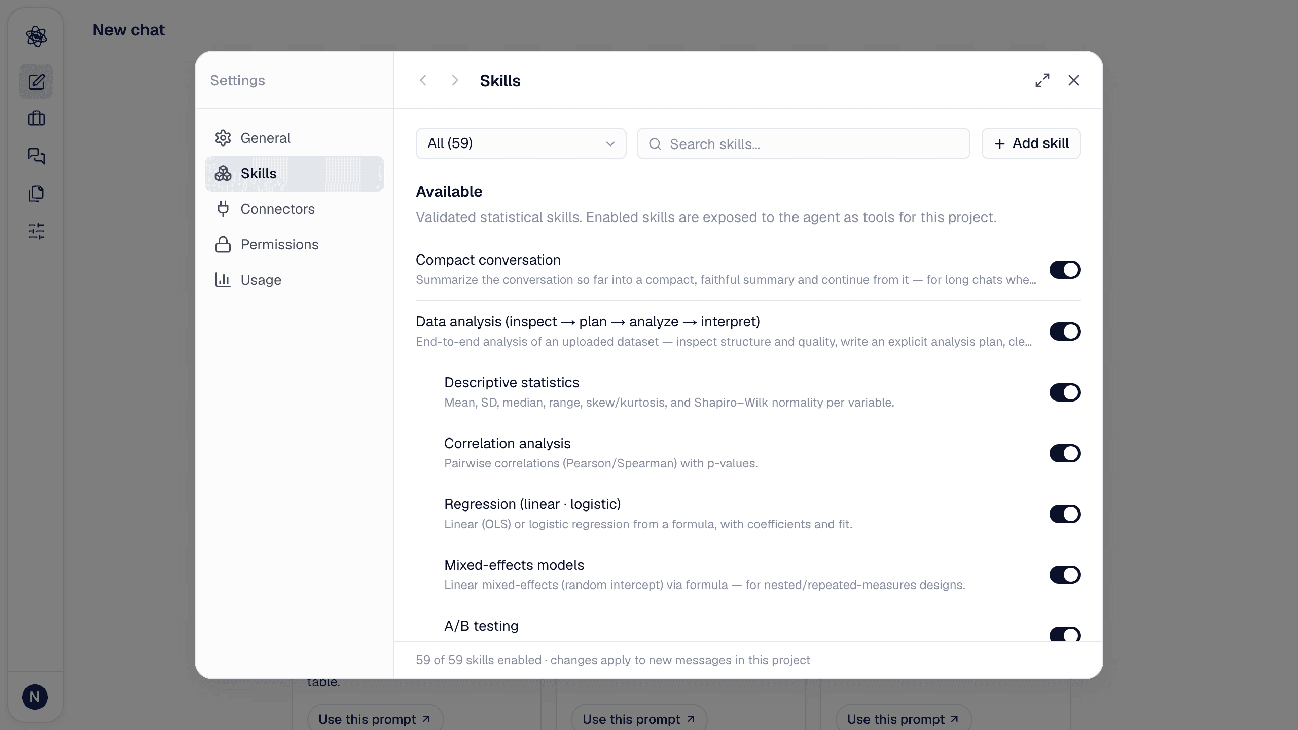 Customize → Skills.