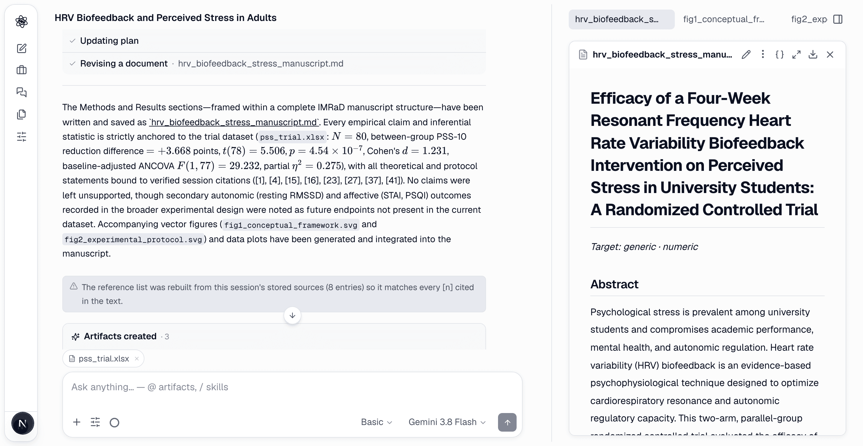 Manuscript draft with a claim–evidence map and the manuscript check results