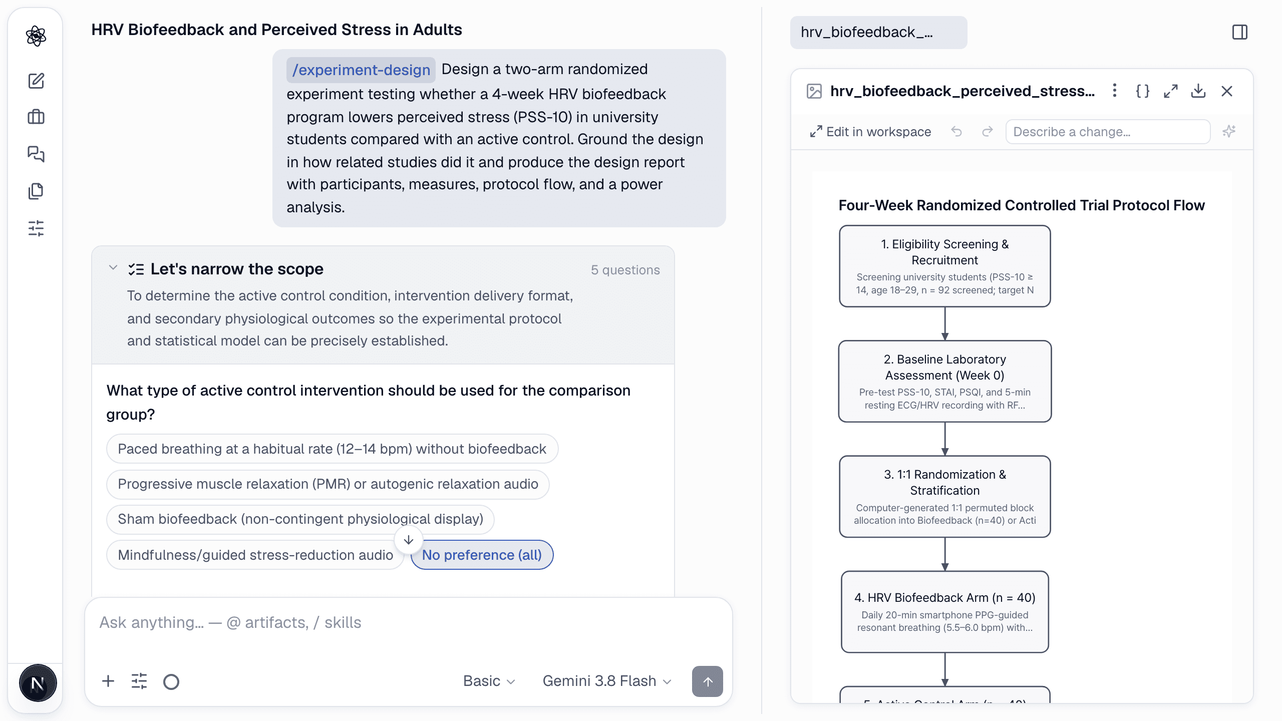 Skill guide: /experiment-design — from a hypothesis to a defensible study