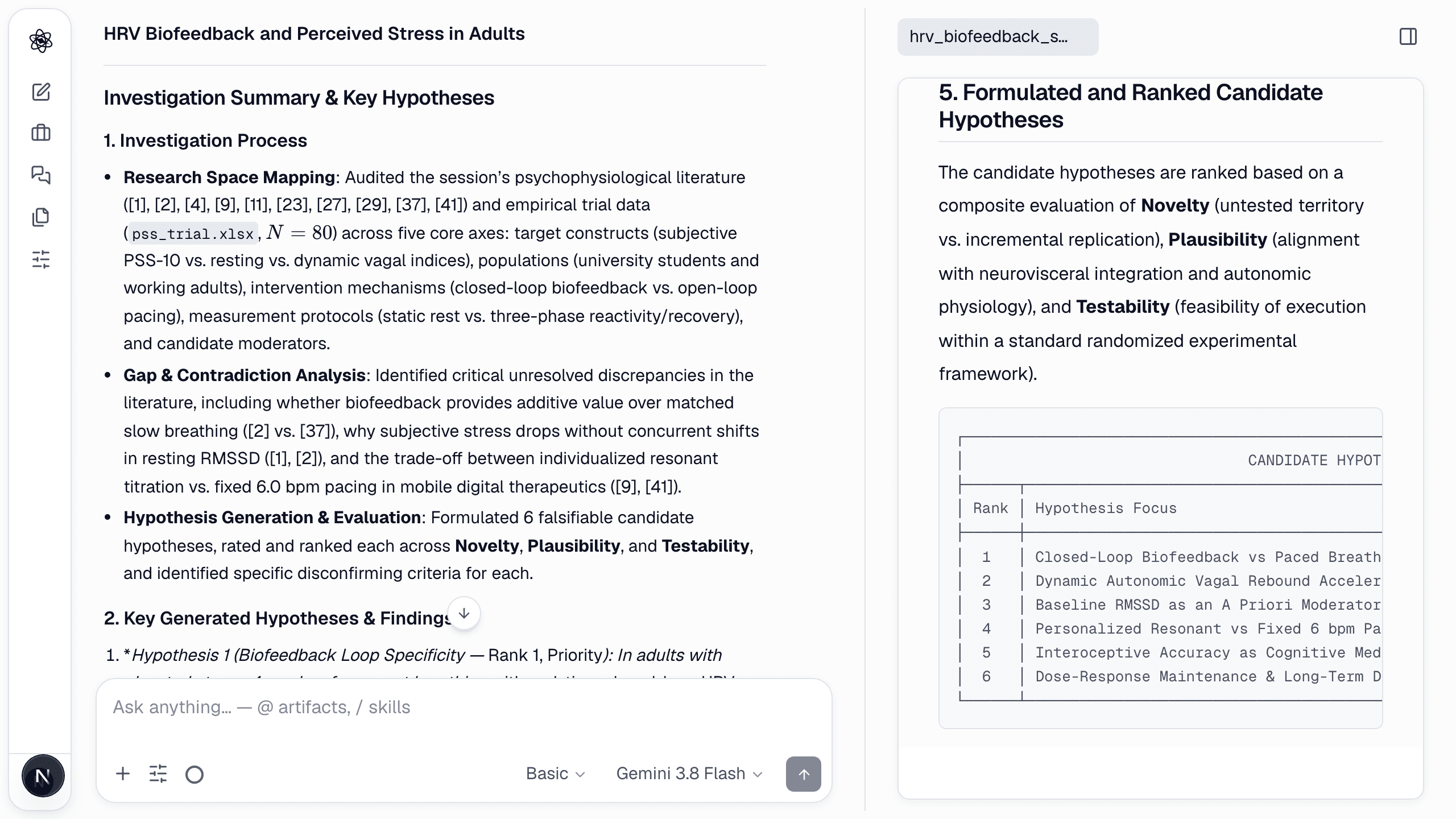 Skill guide: /hypothesis — gaps, contradictions and ranked hypotheses